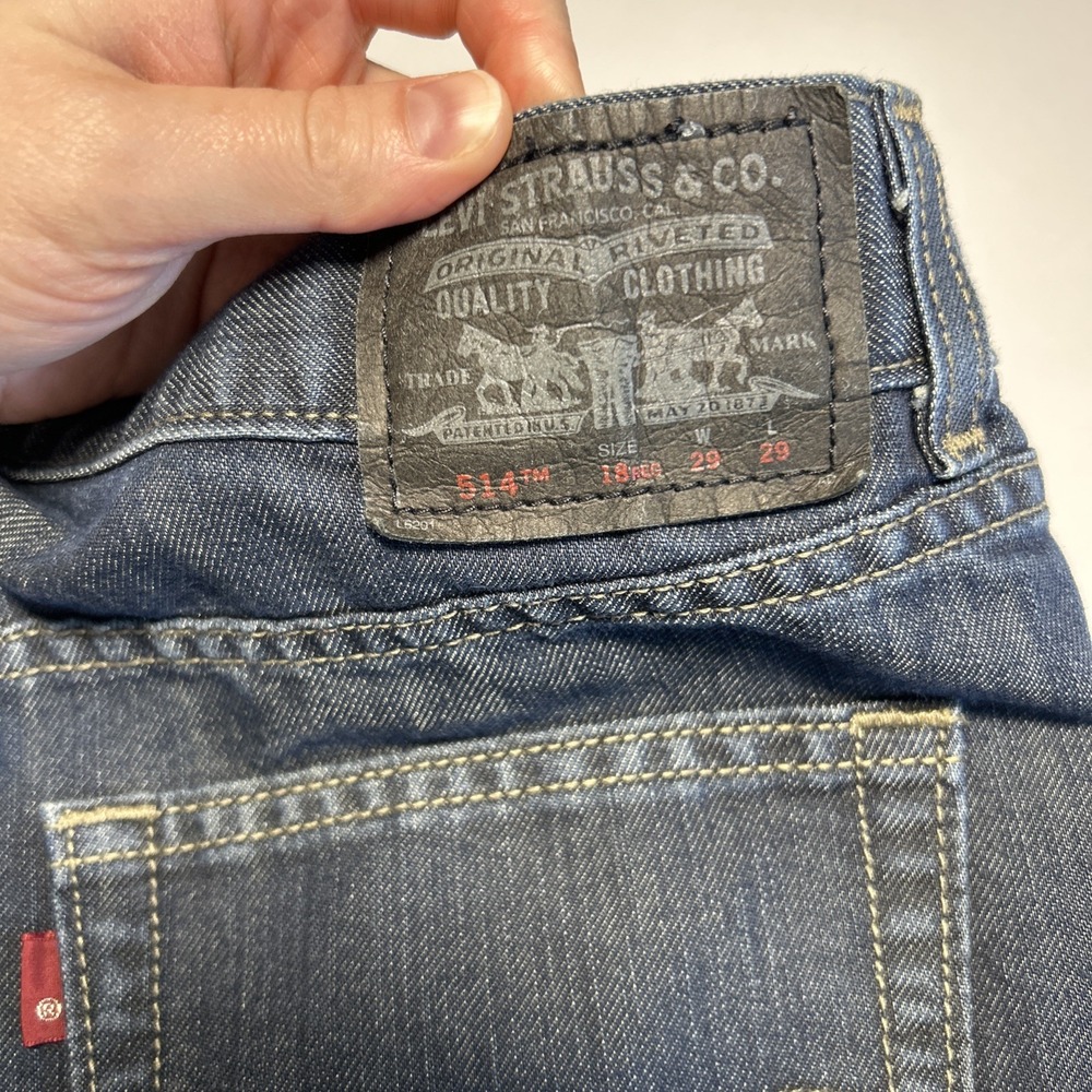 Levis 514 Slim Straight Denim Blue Jeans Boys Youth Size 18 REG 29 x 29 EUC - Picture 3 of 12